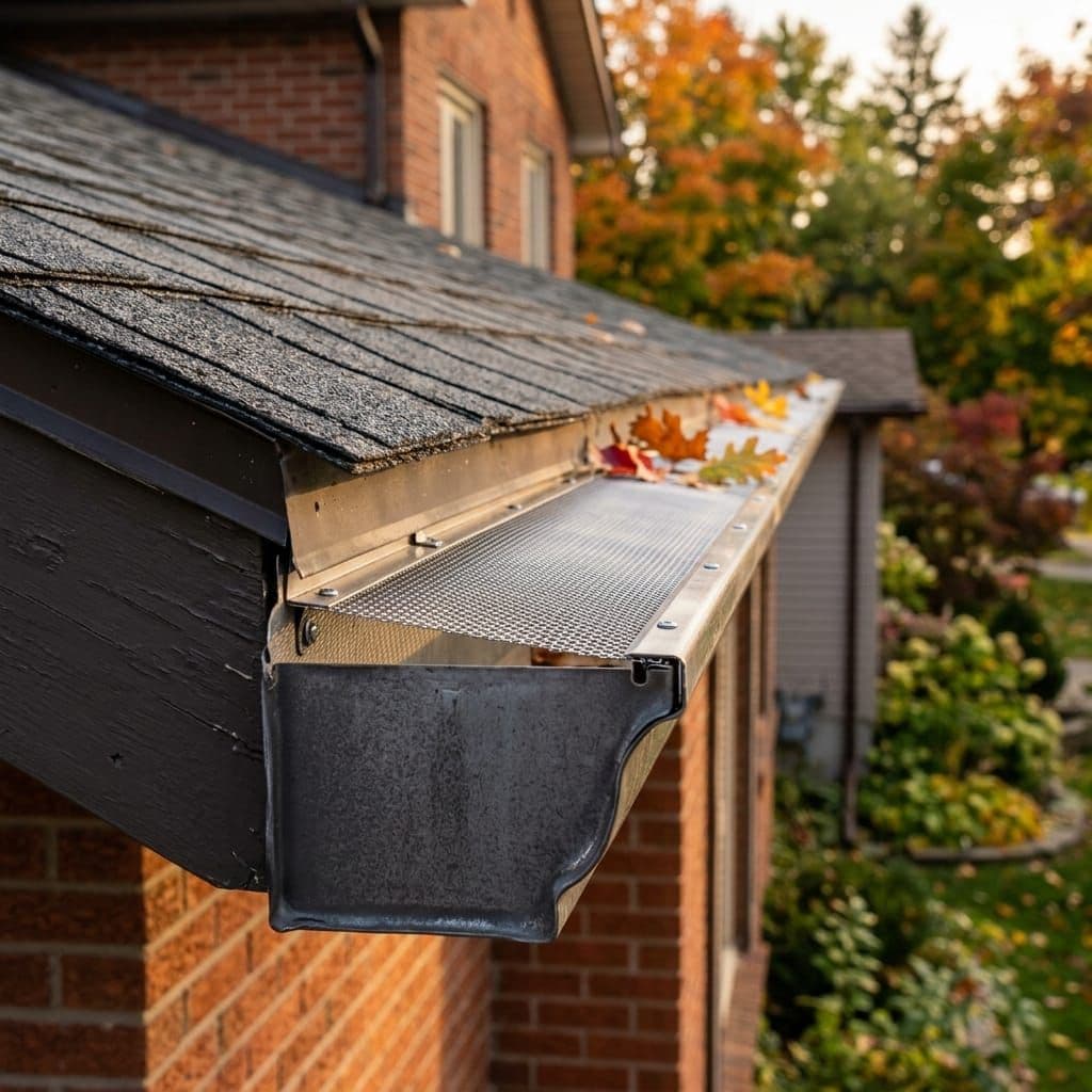 Guard reseated over the cleaned gutter